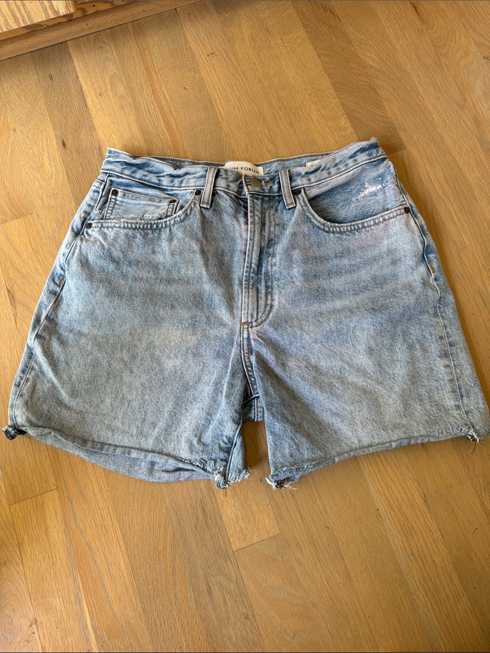 Denim Forum Light Wash Jean Shorts